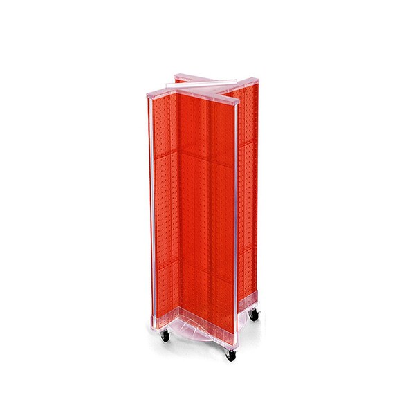 Pinwheel Pegboard Floor Display on Wheeled Base